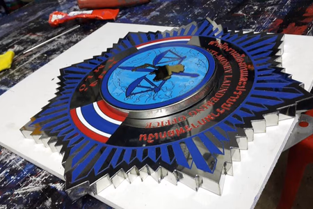 ผลงานป้ายสแตนเลสกัดกรด